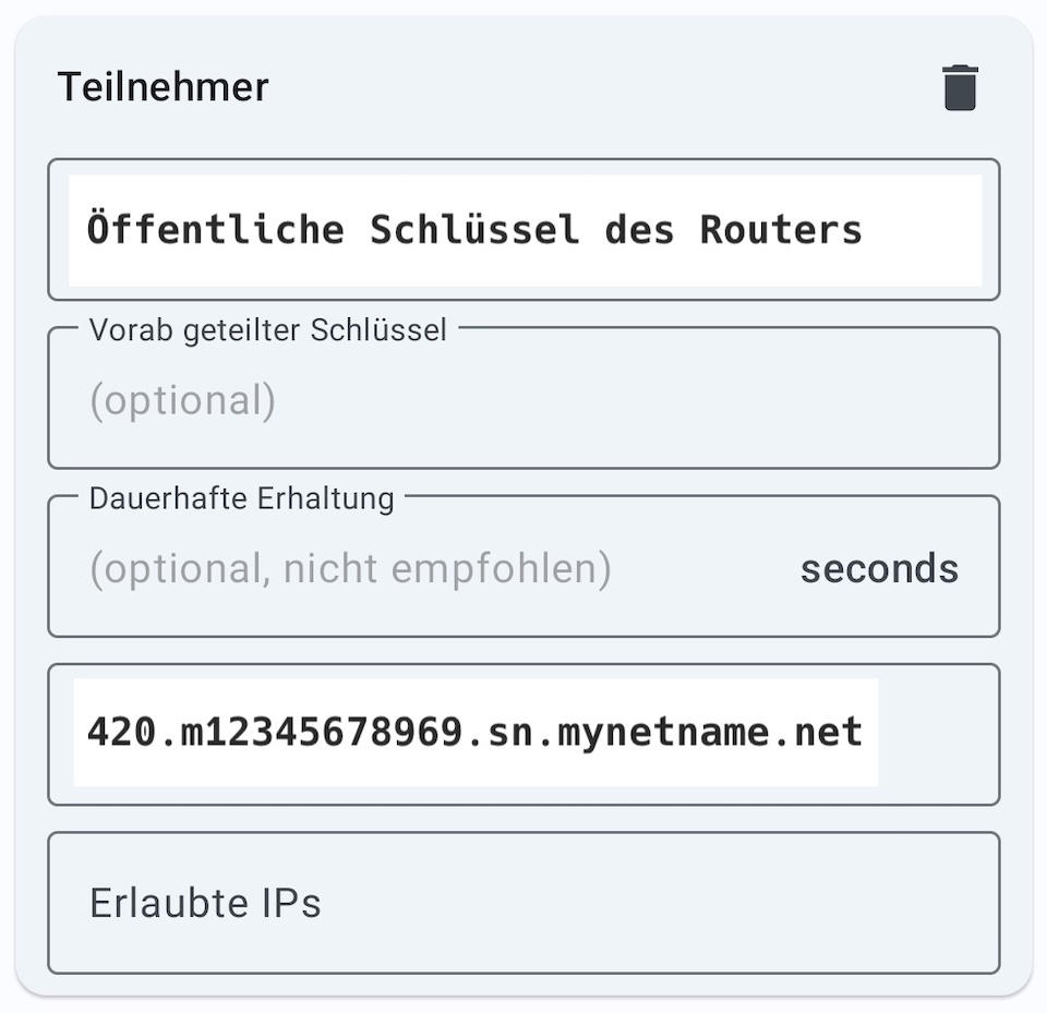 “WireGuard Android App - Überarbeiten der Verbindung”